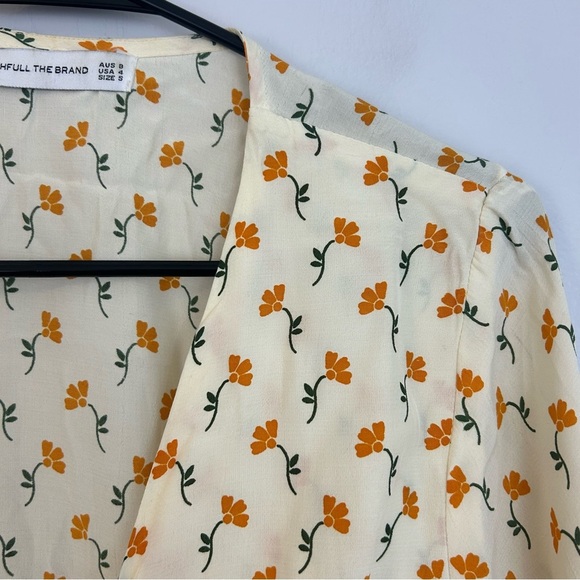 Faithful The Brand La Guardia Floral Cropped Tie-Front Crepe To Size 4 - Picture 5 of 16